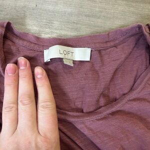 Ann Taylor Loft Short Sleeve Blouse Pink Lace XS